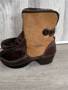 Dansko Harper Stormy Boots Brown Leather Shearling Sherpa EU 38 / US 8 Fold Down